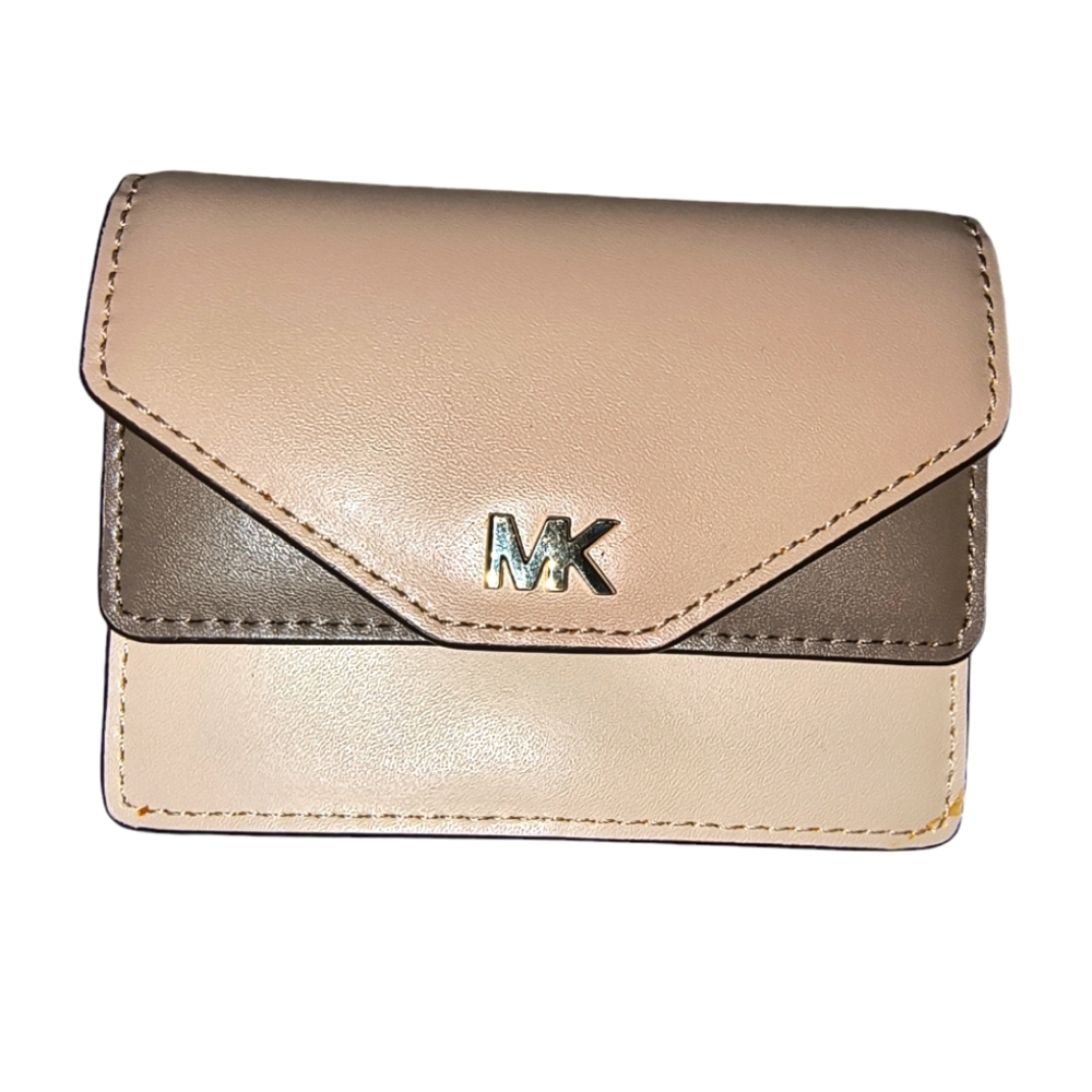 NWT MICHAEL KORS Trifold Double Flap Envelope Leather Card Holder